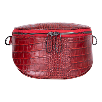 Alora Leather Bag – Croc-Embossed Leather Men &amp; Women Crossbody &amp; Belt Bag for Everyday Elegance | Minimal &amp; Handcrafted
