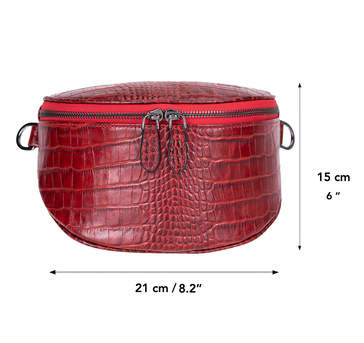 Alora Leather Bag – Croc-Embossed Leather Men &amp; Women Crossbody &amp; Belt Bag for Everyday Elegance | Minimal &amp; Handcrafted