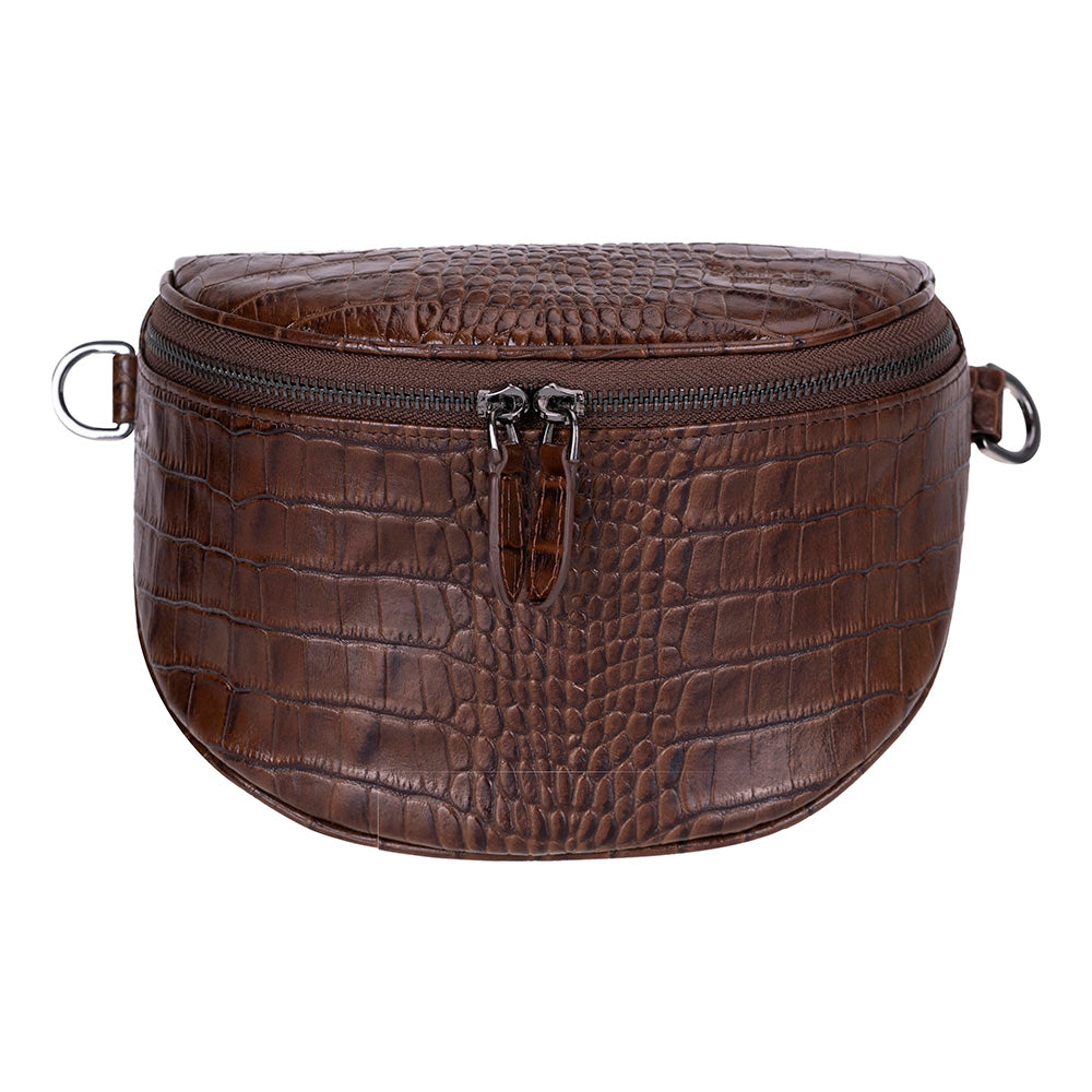Alora Leather Bag – Croc-Embossed Leather Men &amp; Women Crossbody &amp; Belt Bag for Everyday Elegance | Minimal &amp; Handcrafted