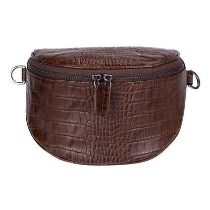 Alora Leather Bag – Croc-Embossed Leather Men &amp; Women Crossbody &amp; Belt Bag for Everyday Elegance | Minimal &amp; Handcrafted
