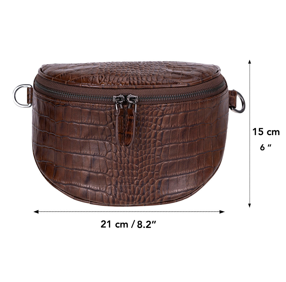 Alora Leather Bag – Croc-Embossed Leather Men &amp; Women Crossbody &amp; Belt Bag for Everyday Elegance | Minimal &amp; Handcrafted