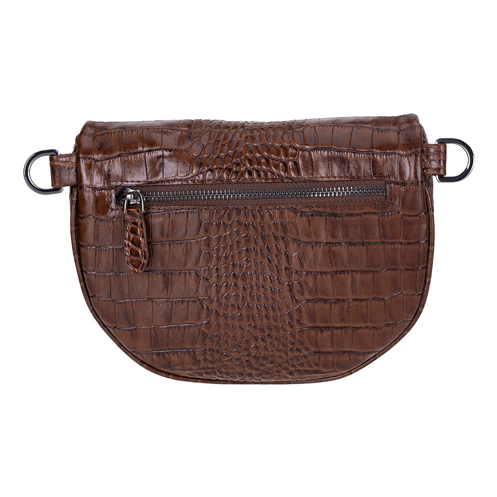 Alora Leather Bag – Croc-Embossed Leather Men &amp; Women Crossbody &amp; Belt Bag for Everyday Elegance | Minimal &amp; Handcrafted