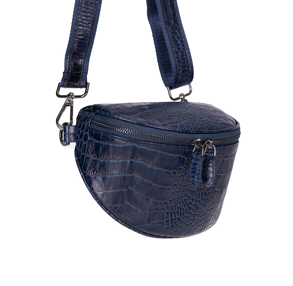 Alora Leather Bag – Croc-Embossed Leather Men &amp; Women Crossbody &amp; Belt Bag for Everyday Elegance | Minimal &amp; Handcrafted