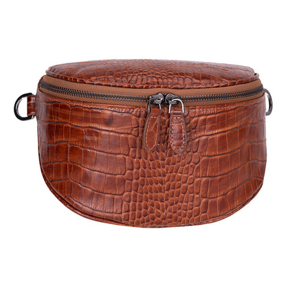 Alora Leather Bag – Croc-Embossed Leather Men &amp; Women Crossbody &amp; Belt Bag for Everyday Elegance | Minimal &amp; Handcrafted
