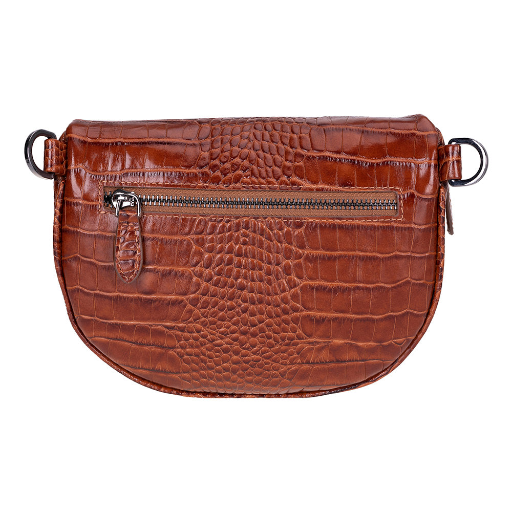 Alora Leather Bag – Croc-Embossed Leather Men &amp; Women Crossbody &amp; Belt Bag for Everyday Elegance | Minimal &amp; Handcrafted
