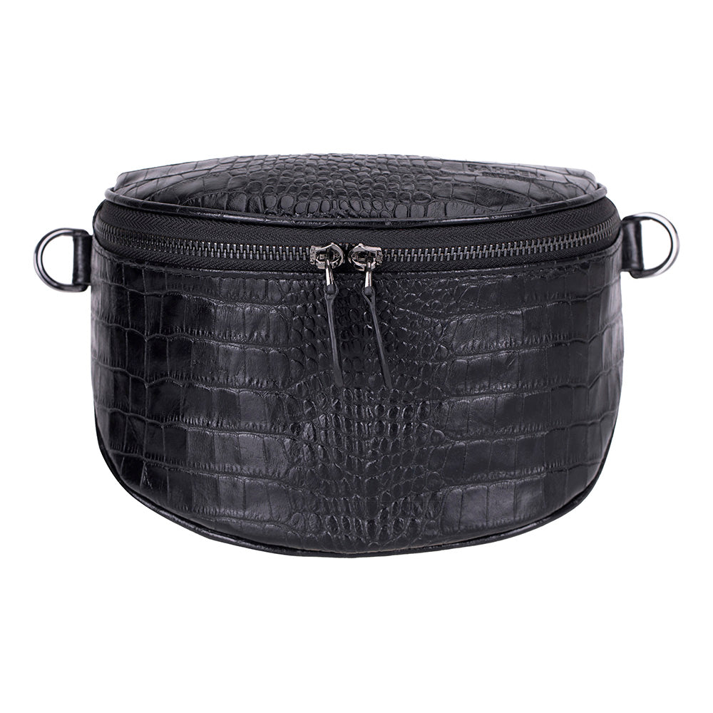 Alora Leather Bag – Croc-Embossed Leather Men &amp; Women Crossbody &amp; Belt Bag for Everyday Elegance | Minimal &amp; Handcrafted