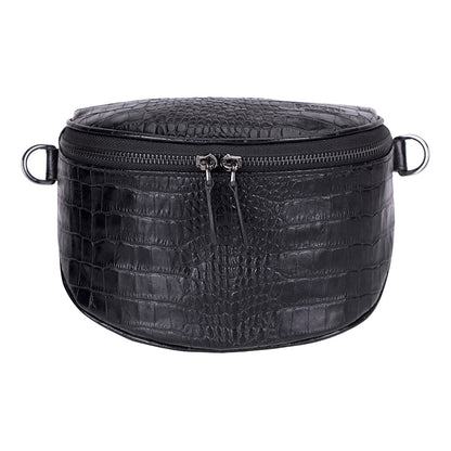 Alora Leather Bag – Croc-Embossed Leather Men &amp; Women Crossbody &amp; Belt Bag for Everyday Elegance | Minimal &amp; Handcrafted
