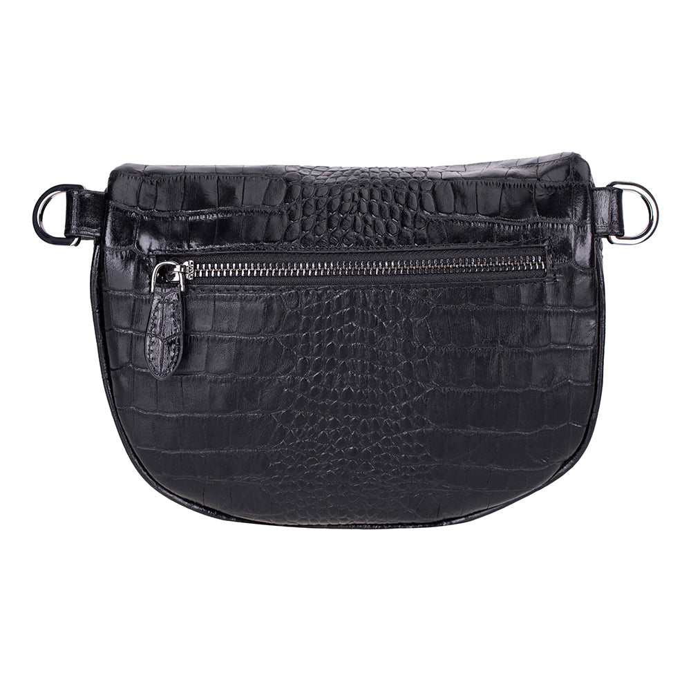 Alora Leather Bag – Croc-Embossed Leather Men &amp; Women Crossbody &amp; Belt Bag for Everyday Elegance | Minimal &amp; Handcrafted