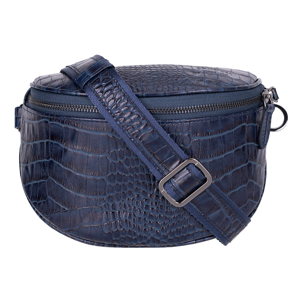 Alora Leather Bag – Croc-Embossed Leather Men &amp; Women Crossbody &amp; Belt Bag for Everyday Elegance | Minimal &amp; Handcrafted