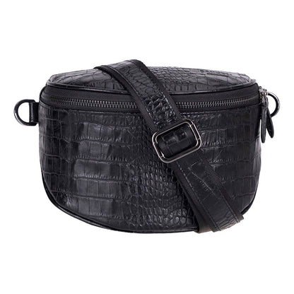 Alora Leather Bag – Croc-Embossed Leather Men &amp; Women Crossbody &amp; Belt Bag for Everyday Elegance | Minimal &amp; Handcrafted