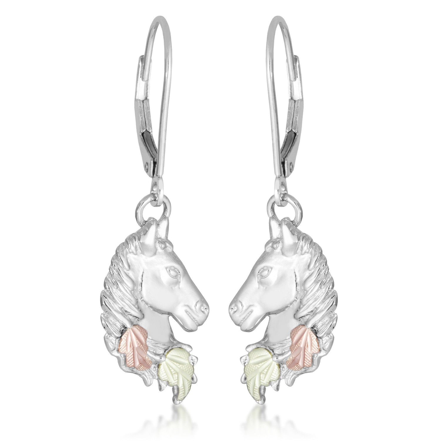 Horse - Sterling Silver Black Hills Gold Earrings