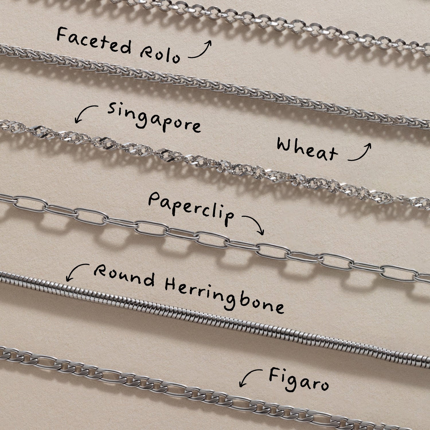 Round Herringbone Charm &amp; Layering Necklace