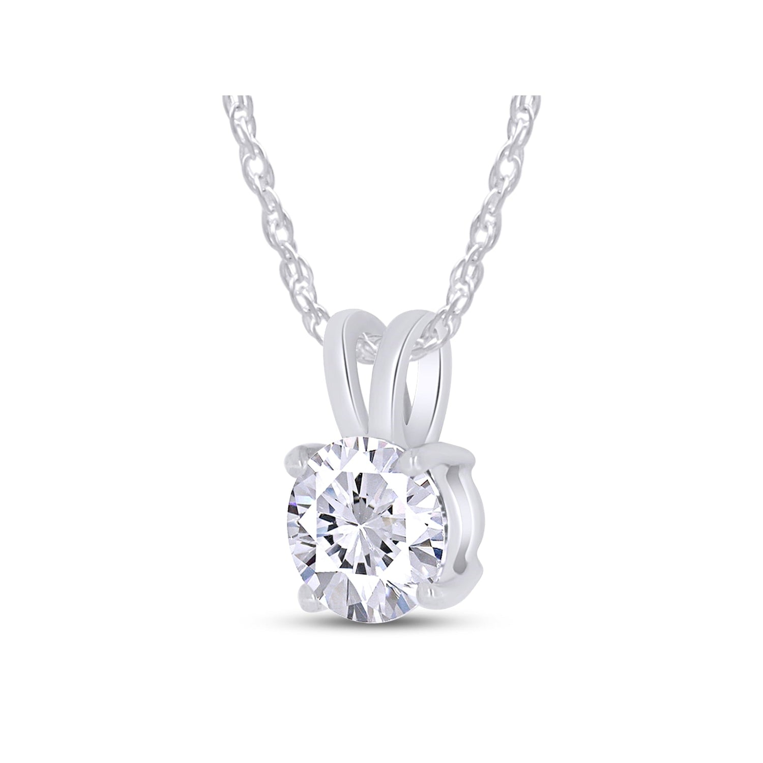 1.00 CTW Lab-Grown Round Diamond Solitaire Pendant in Solid 14K Gold – F Color, VS Clarity, AGI Certified