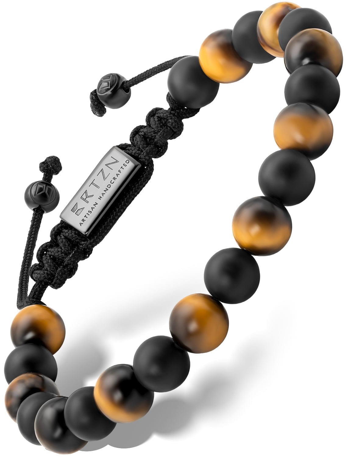 Tiger Eye &amp; Black Onyx Beaded Bracelet - Tulum