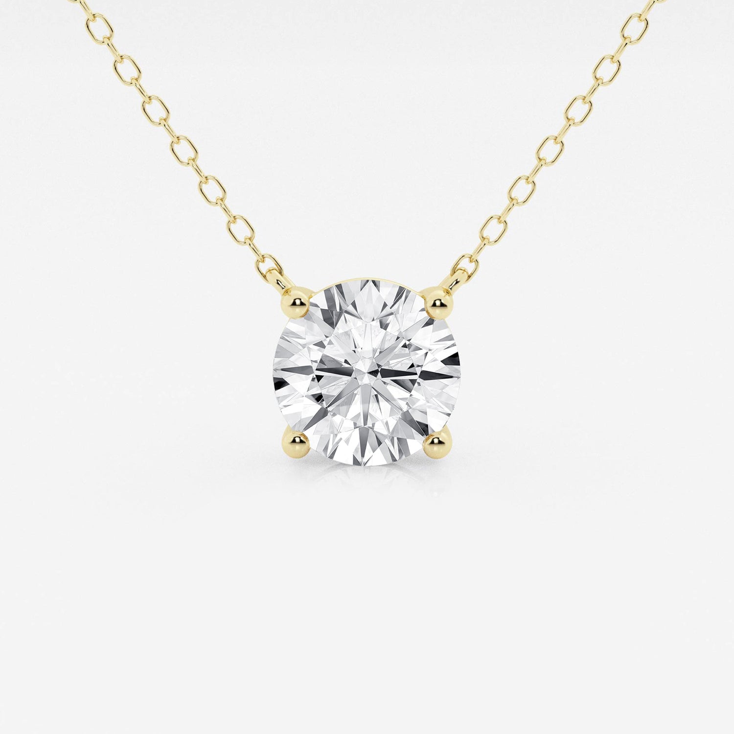 2.00 CTW Lab Grown Round F/G VS1 Diamond Floating Solitaire Pendant in 14K White or Yellow Gold – AGI Certified