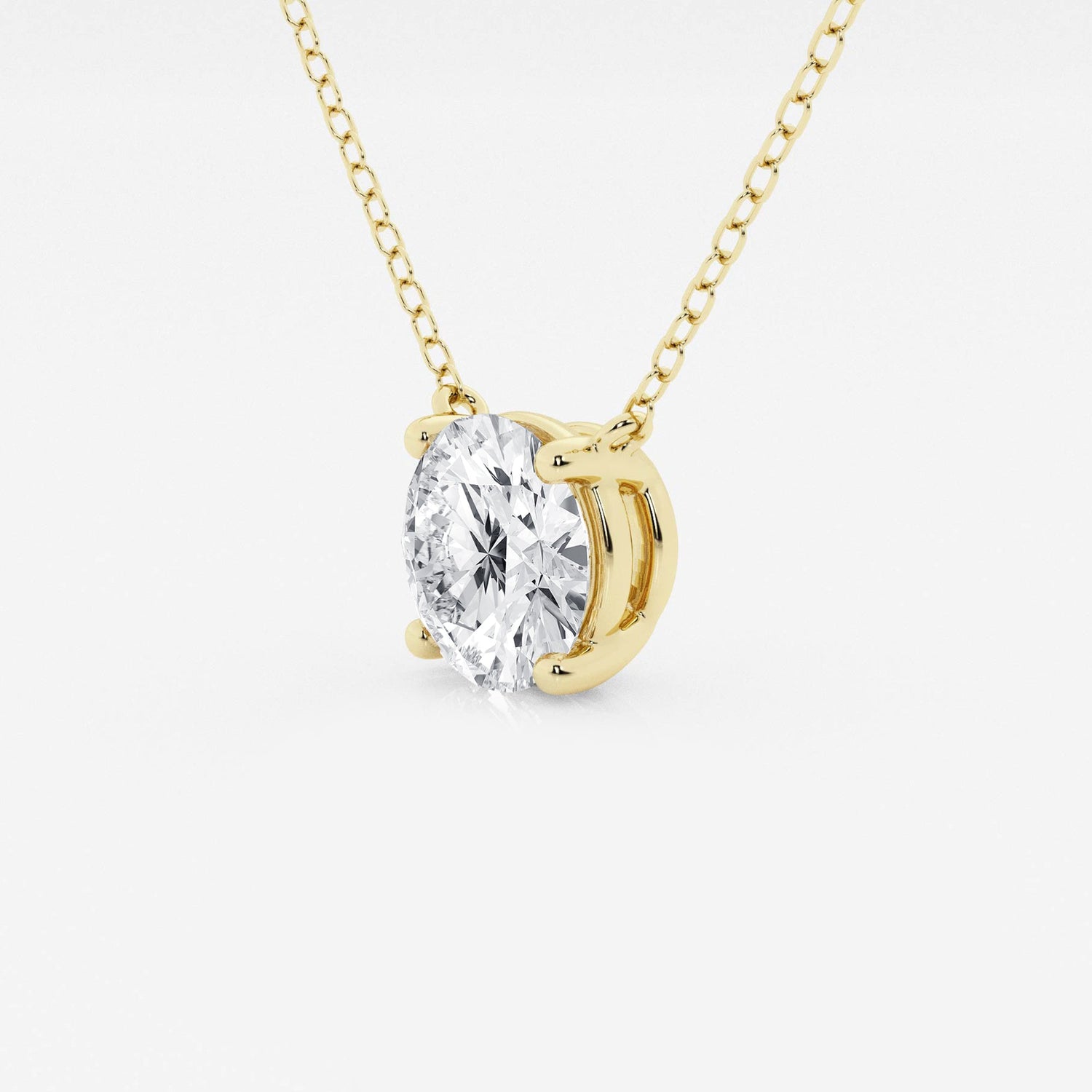 3.00 ct Lab Grown Round Diamond Floating Solitaire Pendant in 14K White or Yellow Gold – AGI Certified
