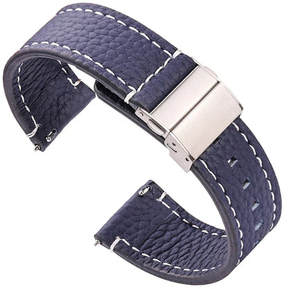 Motorola Moto Genuine Leather Watch Bands Deployment Clasp Strap Men Women