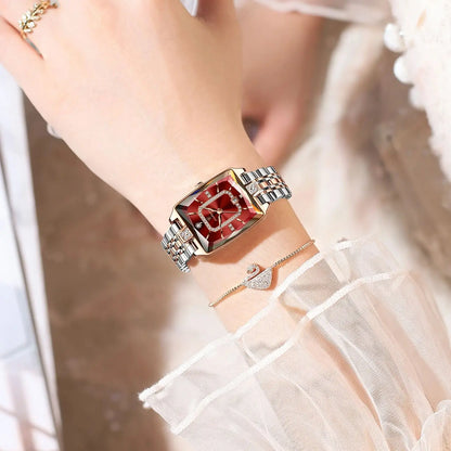POEDAGAR Luxury Watch For Woman Elegant Waterproof Calendar Ladies Watch Rectangle Stainless Steel Quartz Women&