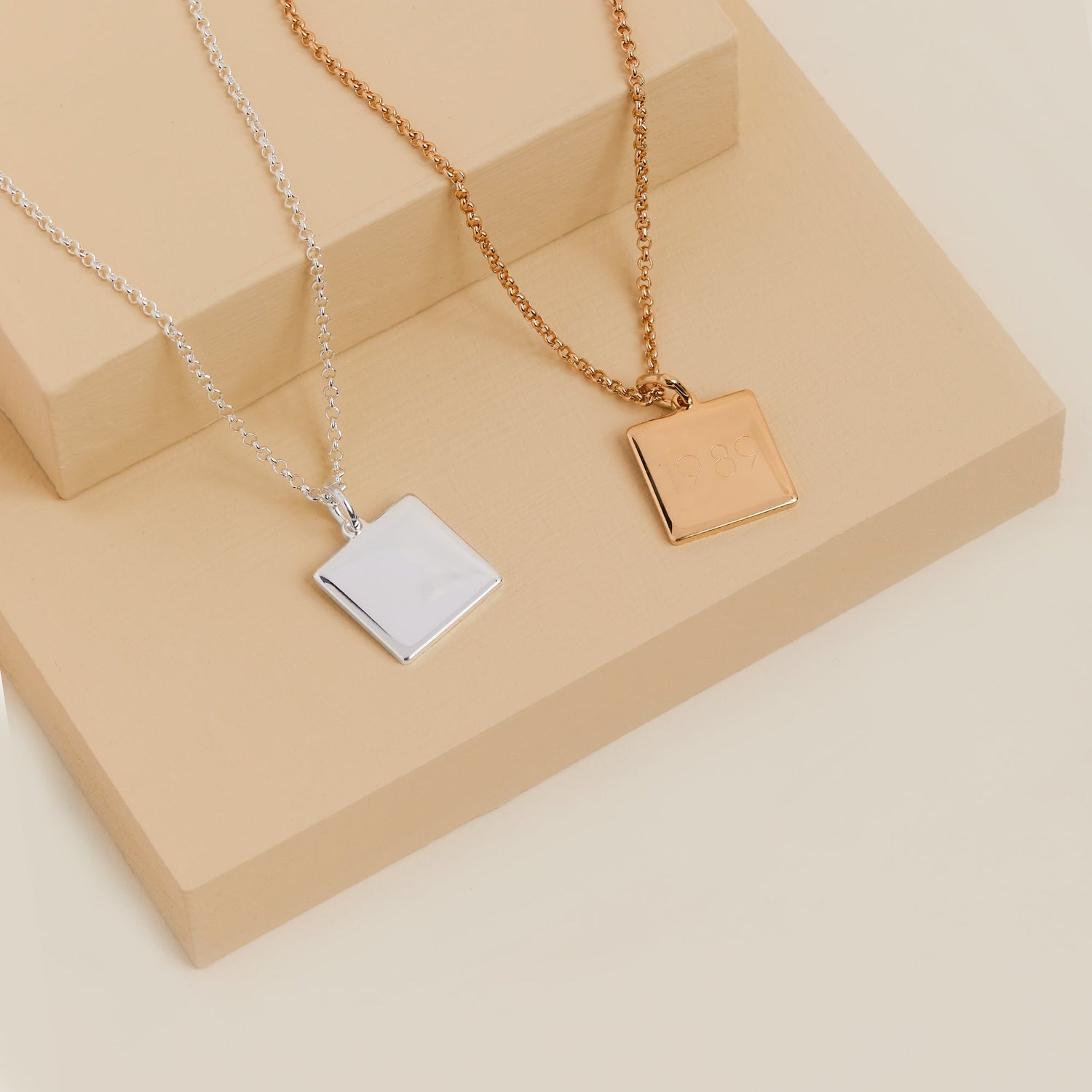 Square Charm Necklace, 21&