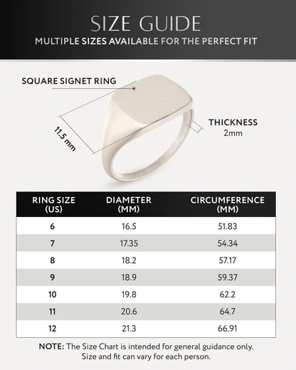 Square Signet Rings (Oxidized)