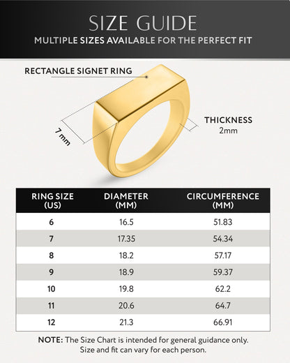 Rectangle Signet Rings (Gold)