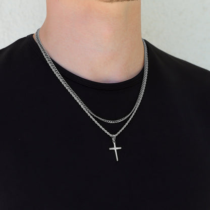 Small Cross Necklace Gold Set