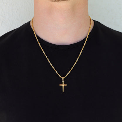 Small Cross Necklace Gold Set
