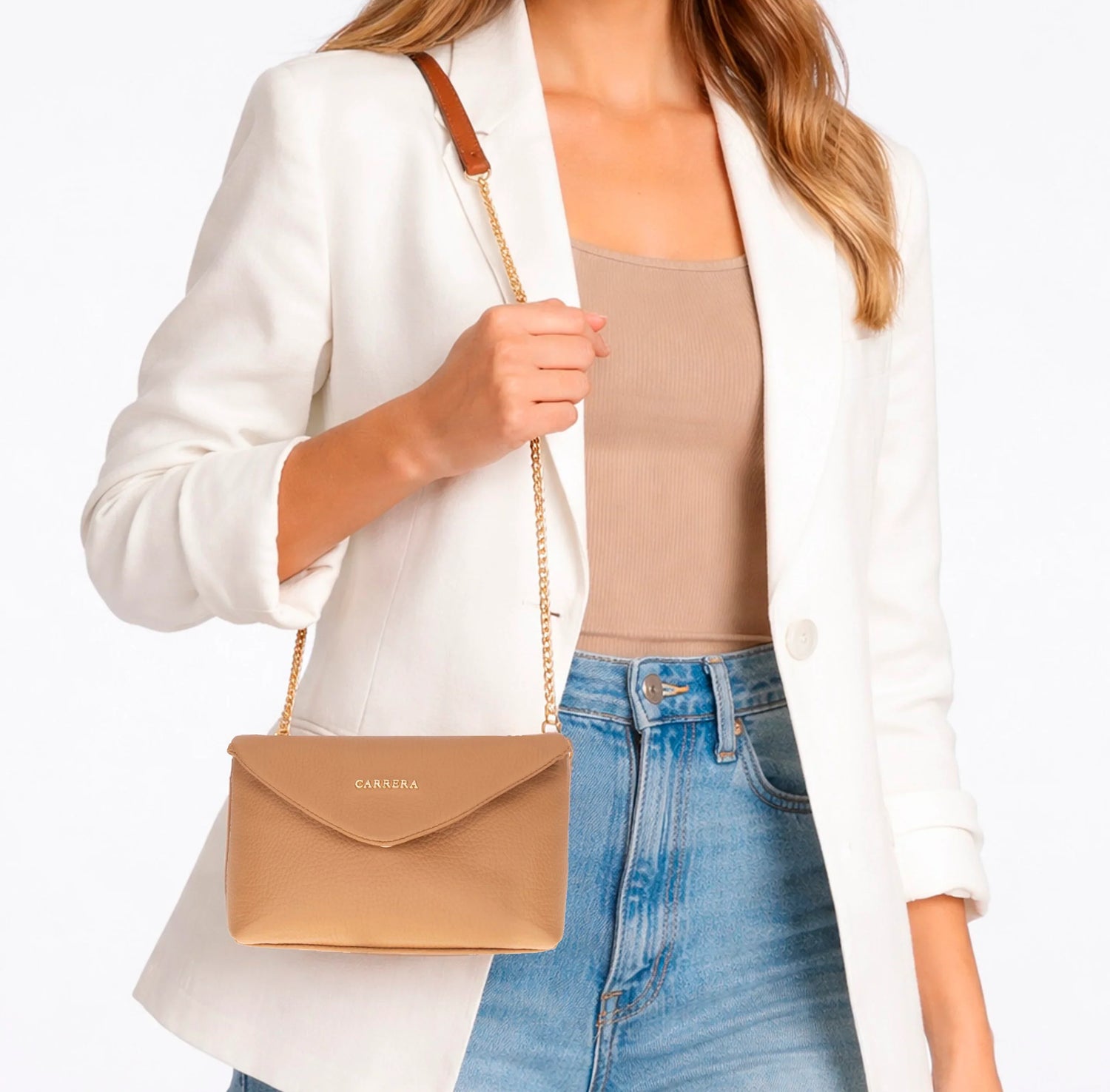 Carrera Lunera Women’s Leather Bag – Floater Leather Women’s Shoulder &amp; Crossbody Bag with Chain Strap for Everyday Elegance | Minimal &amp; Handcrafted