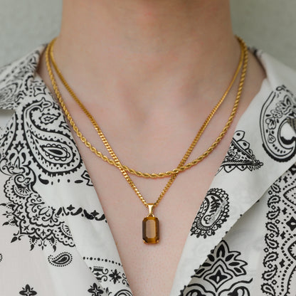 Tiger Eye Stone Necklace Set