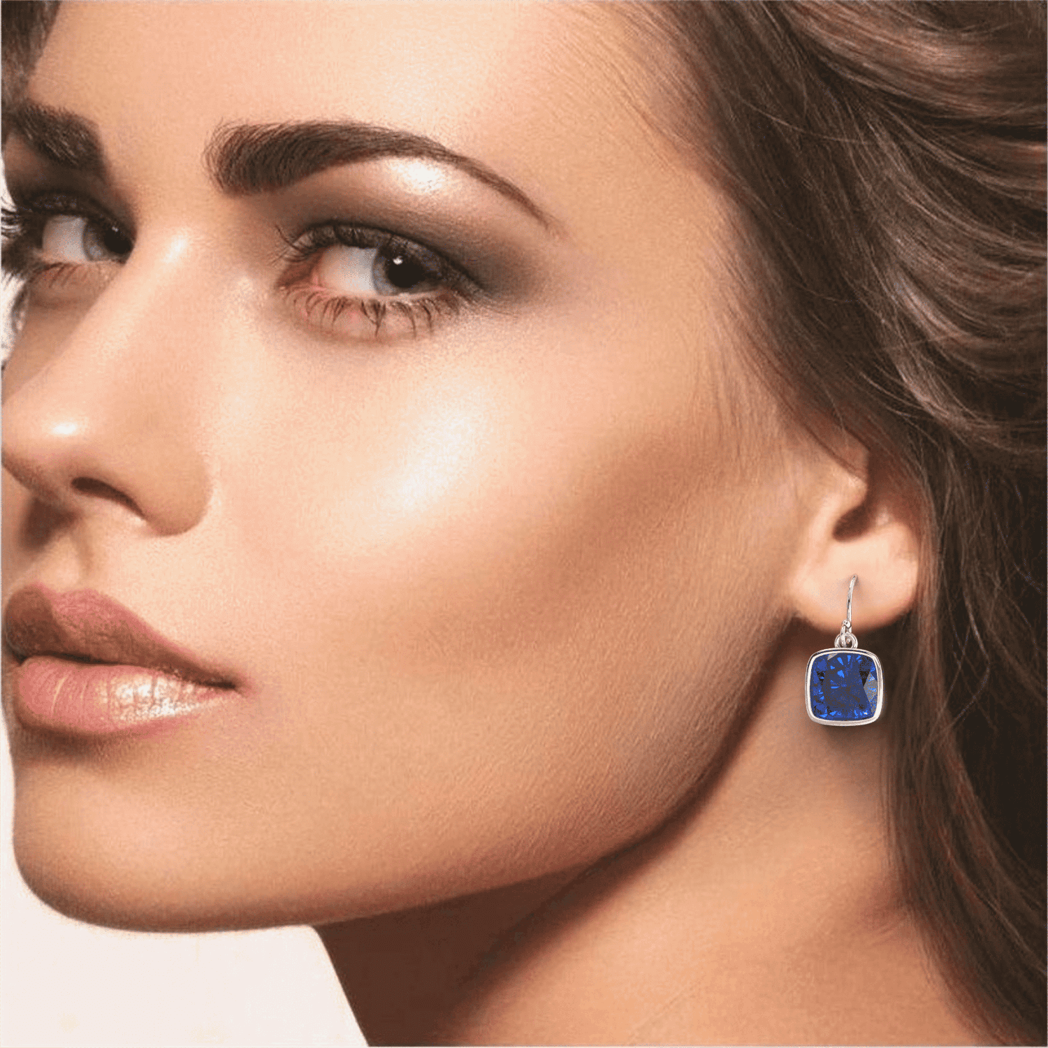 2 Pair Pack: 9.00 CTW Cushion Cut Created Blue Sapphire &amp; Emerald Drop Earrings – Available in .925 Sterling Silver or 14kt Yellow Gold Over .925 – 8mm Square Gems