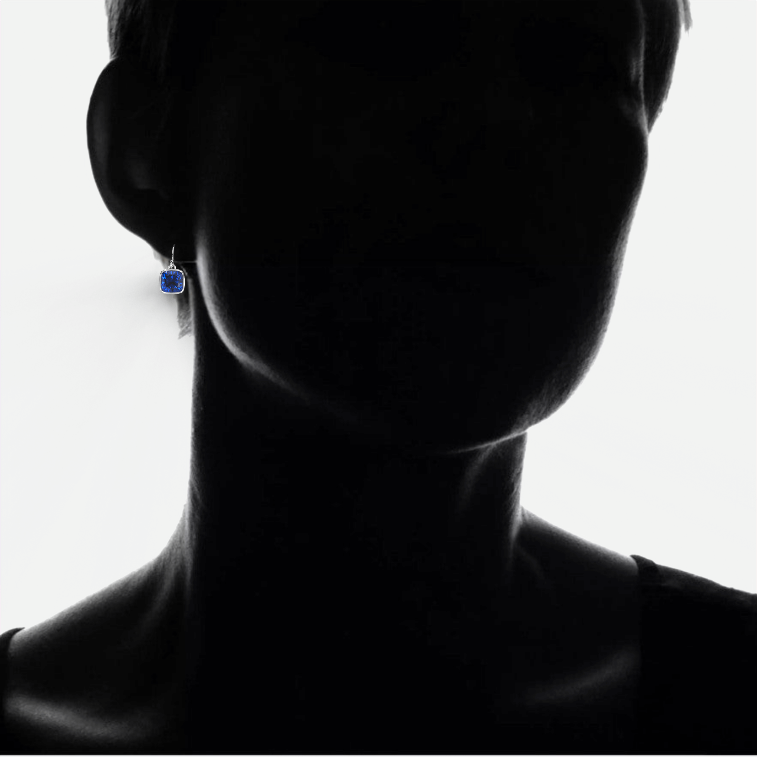 2 Pair Pack: 9.00 CTW Cushion Cut Created Blue Sapphire &amp; Emerald Drop Earrings – Available in .925 Sterling Silver or 14kt Yellow Gold Over .925 – 8mm Square Gems