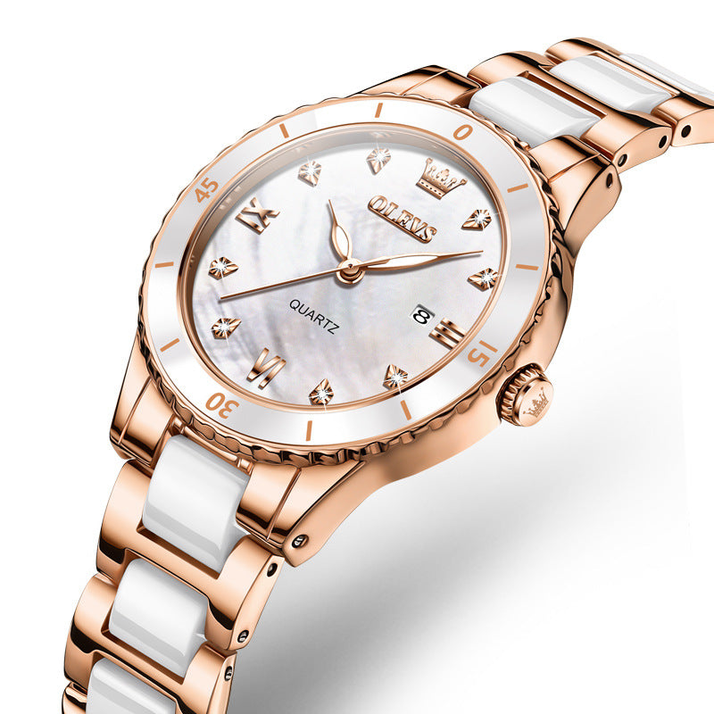 Quartz Watch Electronic Ceramic Women&