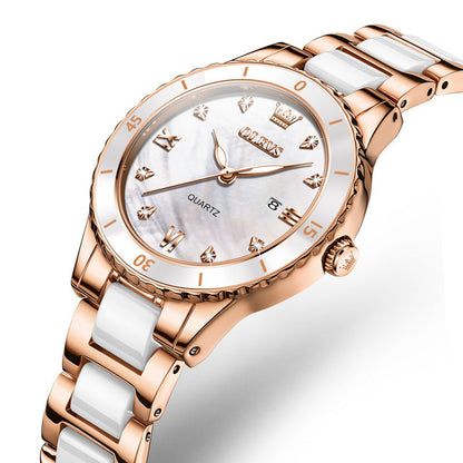 Quartz Watch Electronic Ceramic Women&