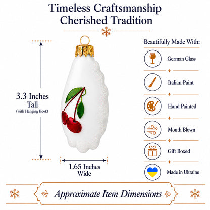 Cherrie Pierogi Varenyk Glass Christmas Ornament