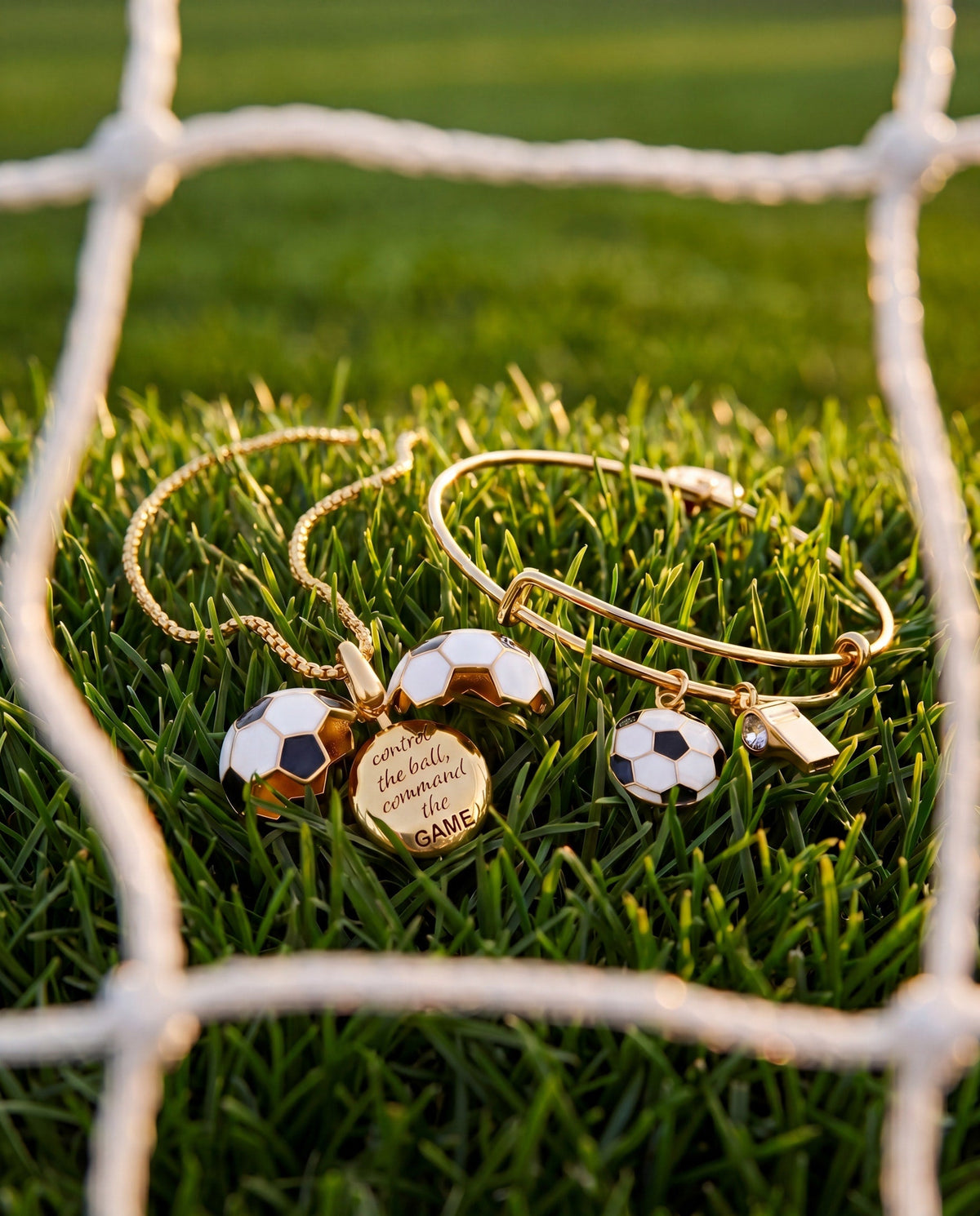 Soccer &amp; Whistle Charm Bangle