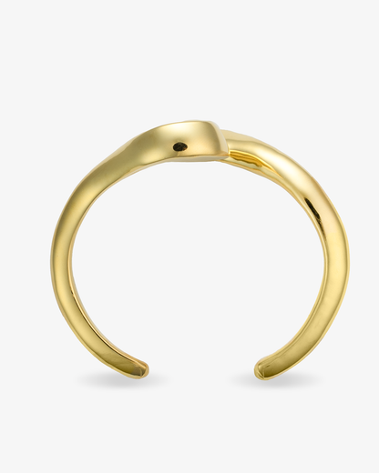 Anastasia Sculptural Wavy Gold Open Cuff Bracelet