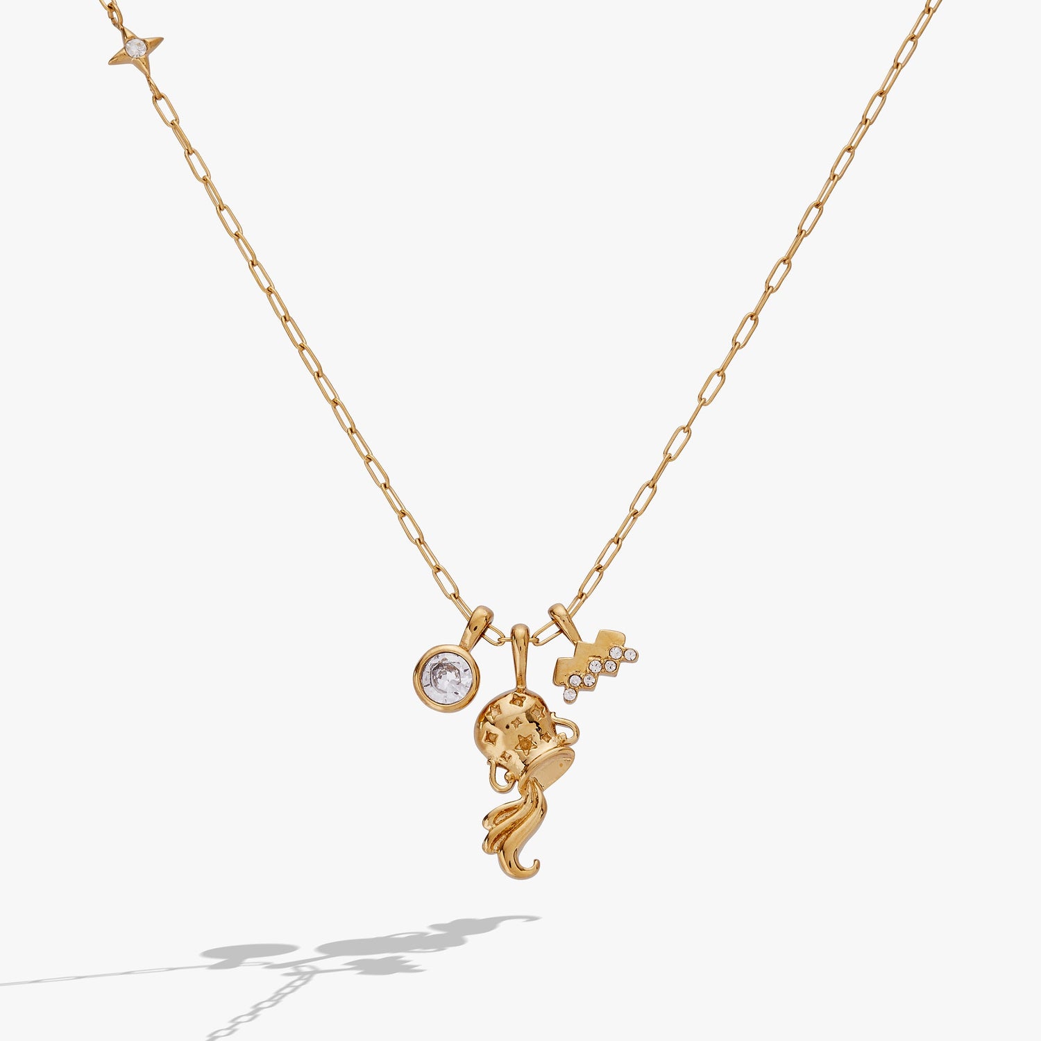 Aquarius Zodiac Charm Cluster Necklace