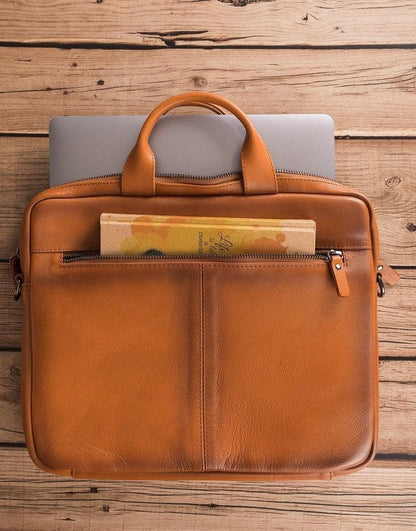 Apollo Leather Business Briefcase / Laptop Case 14"