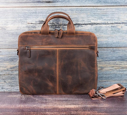 Apollo Leather Business Briefcase / Laptop Case 14"