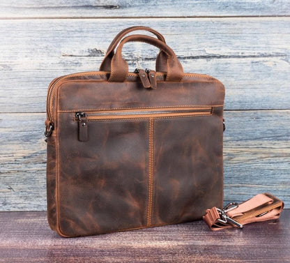 Apollo Leather Business Briefcase / Laptop Case 14"