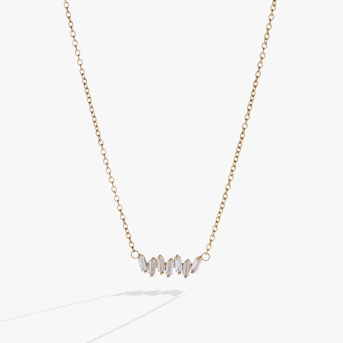Crystal Baguette Bar Necklace