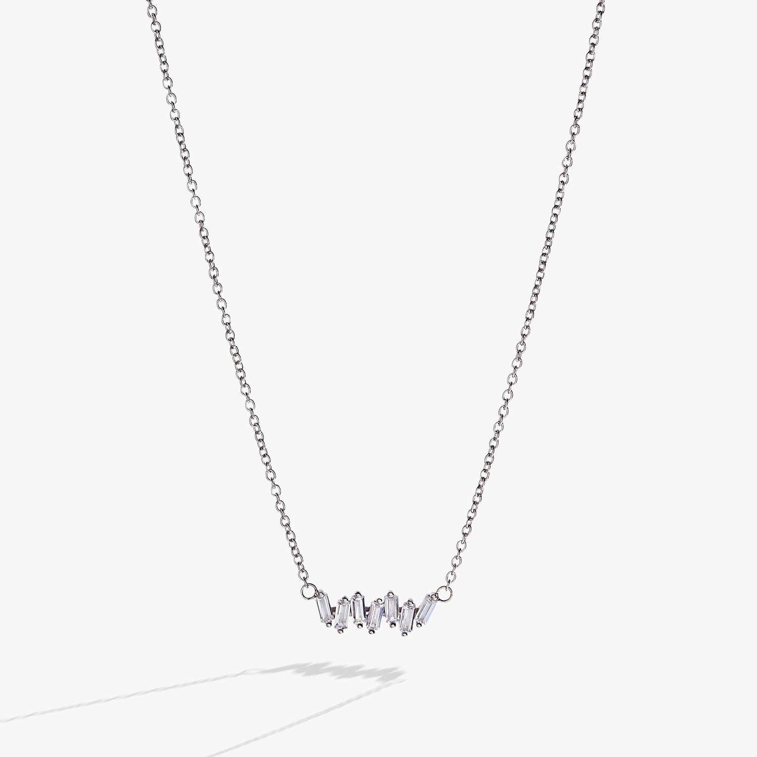 Crystal Baguette Bar Necklace