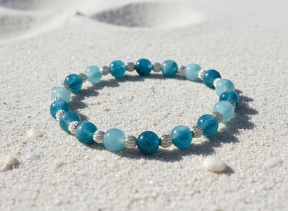 Ocean Blue Larimar and Sterling Silver Bracelet