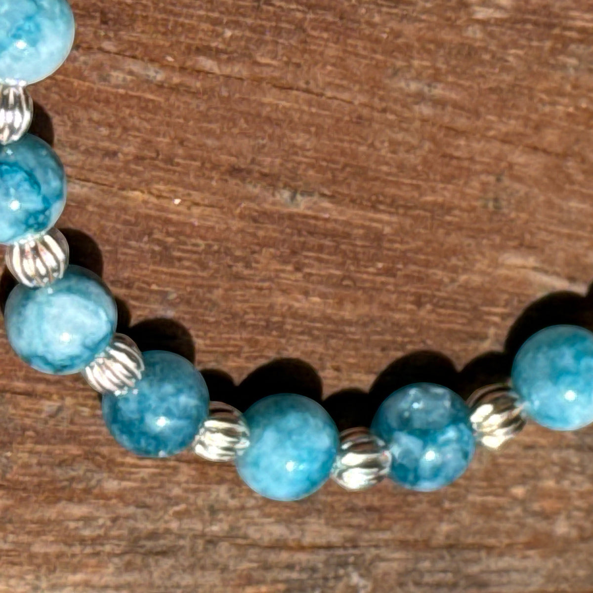 Ocean Blue Larimar and Sterling Silver Bracelet