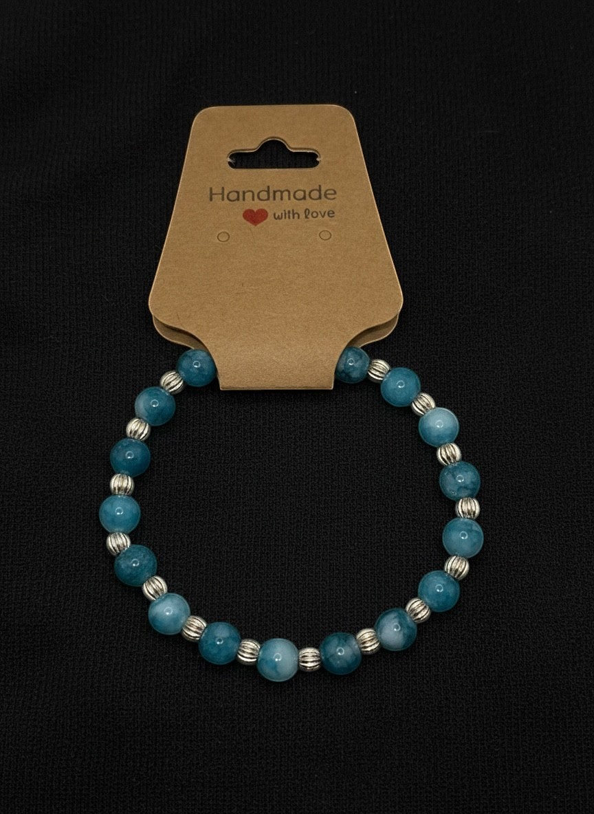 Ocean Blue Larimar and Sterling Silver Bracelet