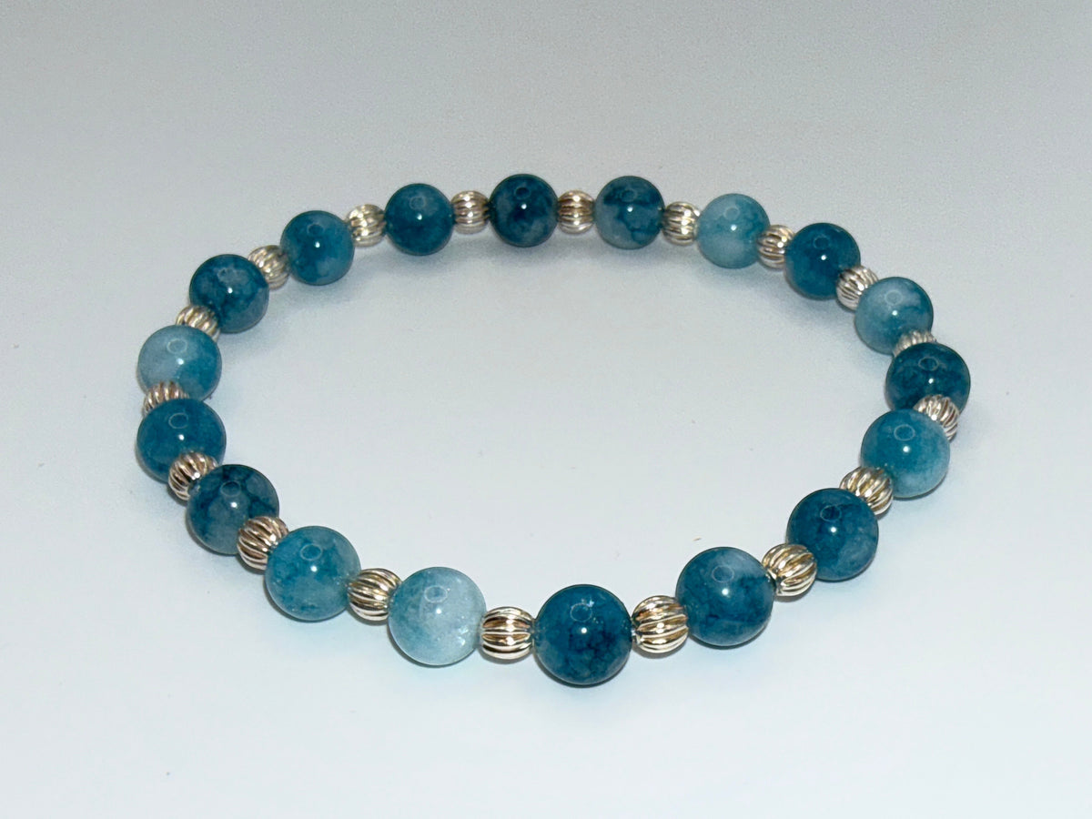 Ocean Blue Larimar and Sterling Silver Bracelet