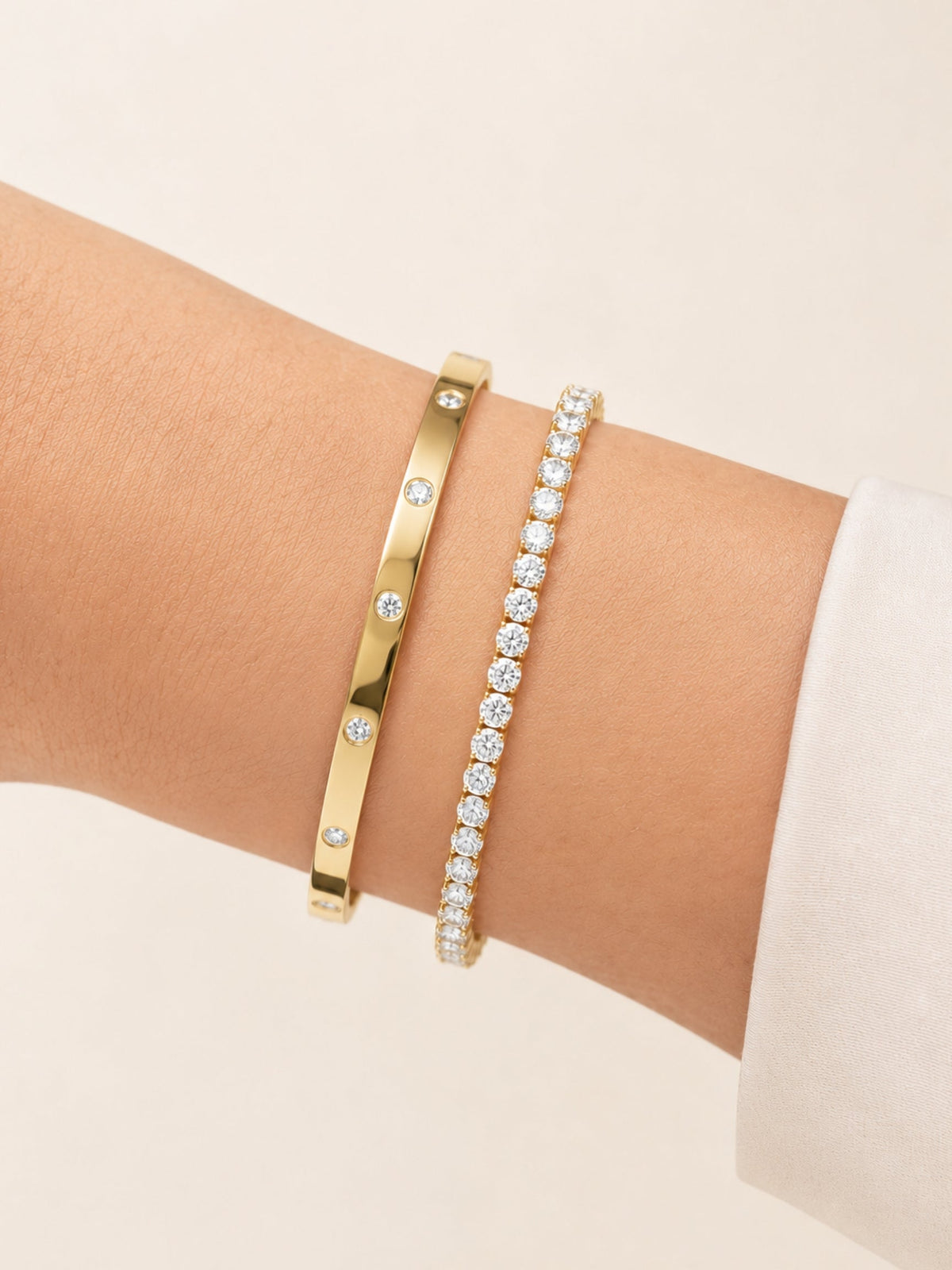 Gold Filled Diamond Bangle
