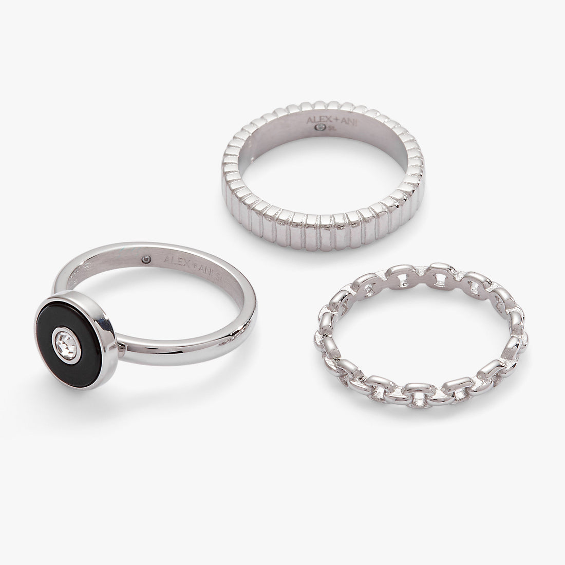 Black Onyx Ring Set of 3
