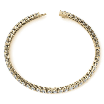 6ctw Created White Sapphire Tennis Bracelet - 3mm Stones - 14K Gold Overlay in White, Yellow or Rose Gold