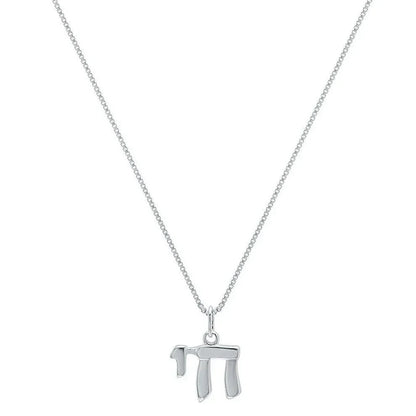 Dainty Chai Hebrew Necklace in Sterling Silver 